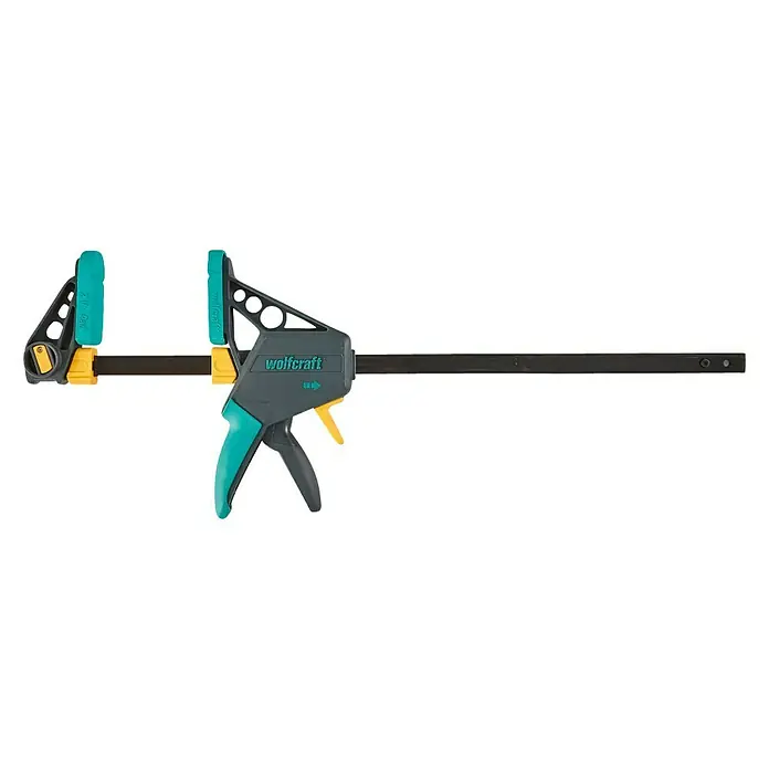 Wolfcraft Jednoručna stega EHZ PRO - Raspon: 450 mm, Stezna snaga: Do 1.200 N, Dužina do izljeva: 100 mm - Pogled s desne strane