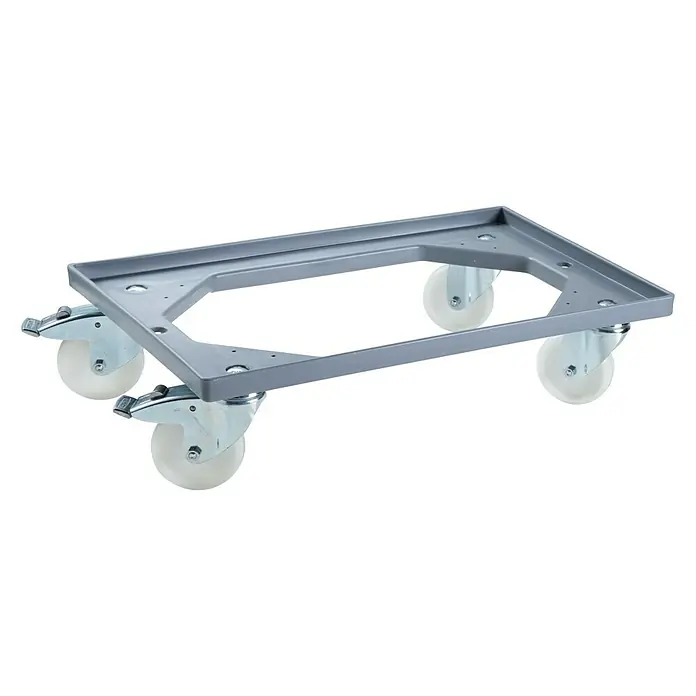 Base con ruedas para cajas Eurobox - L x An: 62 x 42 cm, Capacidad de carga: 250 kg - Vista angular