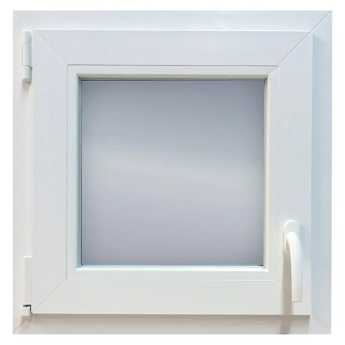 Solid Elements Set de ventana de PVC Practicable-Oscilobatiente - 60 x 60 cm, Izquierda, Blanco, Sin persiana - Vista frontal