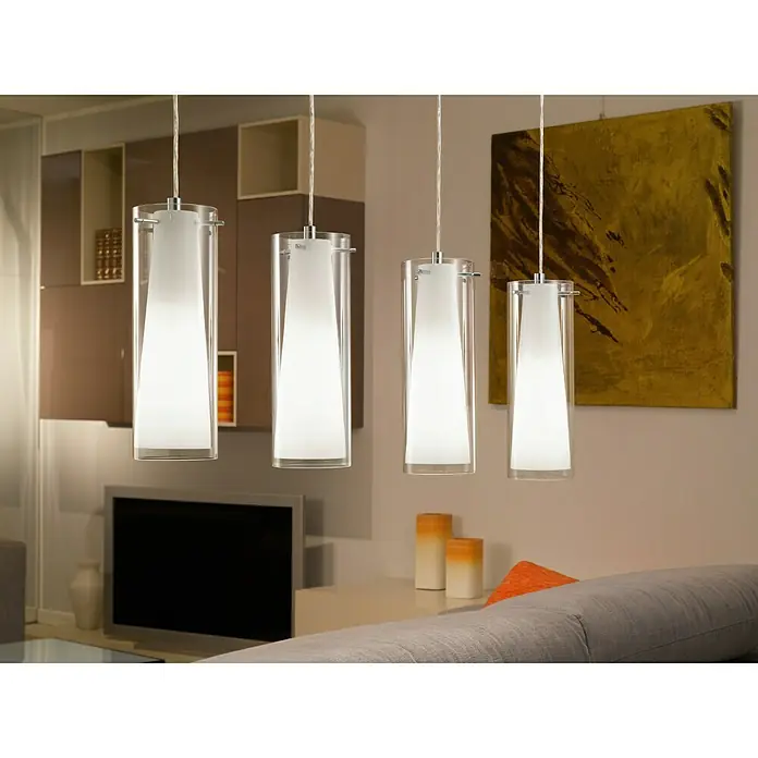 Eglo Pinto Lámpara colgante - 240 W, L x An x Al: 90,5 x 36 x 110 cm, Cromo, E27 - Foto ambiente