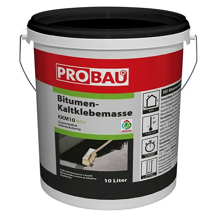 Probau Bitumenska masa za hladno ljepljenje - 10 l, Bez otapala - Pogled sprijeda