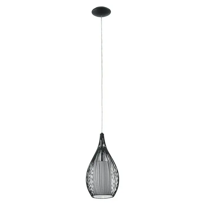 Eglo Lámpara colgante redonda Razoni - 60 W, Ø x Al: 19 x 110 cm, Negro, E27