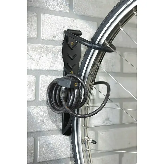 Mottez Fahrrad-Wandhaken - Geeignet für: 1 Fahrrad, Schwarz