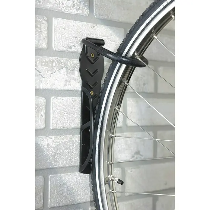 Mottez Gancho de pared para bicicletas B865V - Apto para: 1 bicicleta, Negro