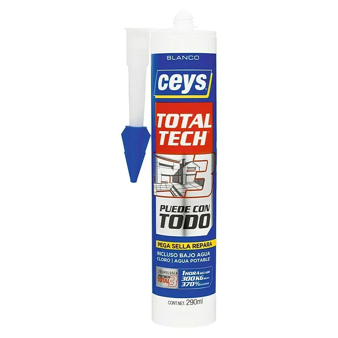 Ceys Adhesivo y sellador Total-Tech - Blanco, 290 ml