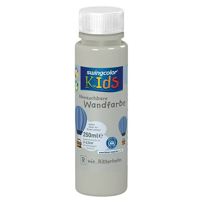 swingcolor KIDS Wandfarbe - Ritterhelm, 250 ml, Matt, Konservierungsmittelfrei - Vorderansicht