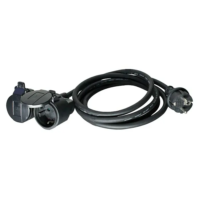 Voltomat Gumeni produžni kabel - 10 m, Broj šuko utičnica: 2 Kom., IP44, H07RN-F3G1,5 - Pogled sprijeda