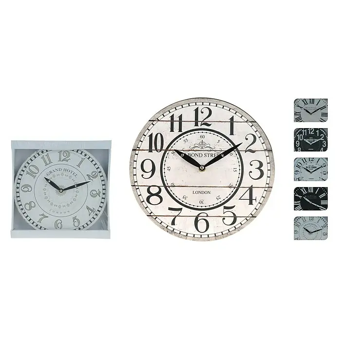 Reloj de pared redondo Ass deco - Multicolor, Diámetro: 28 cm