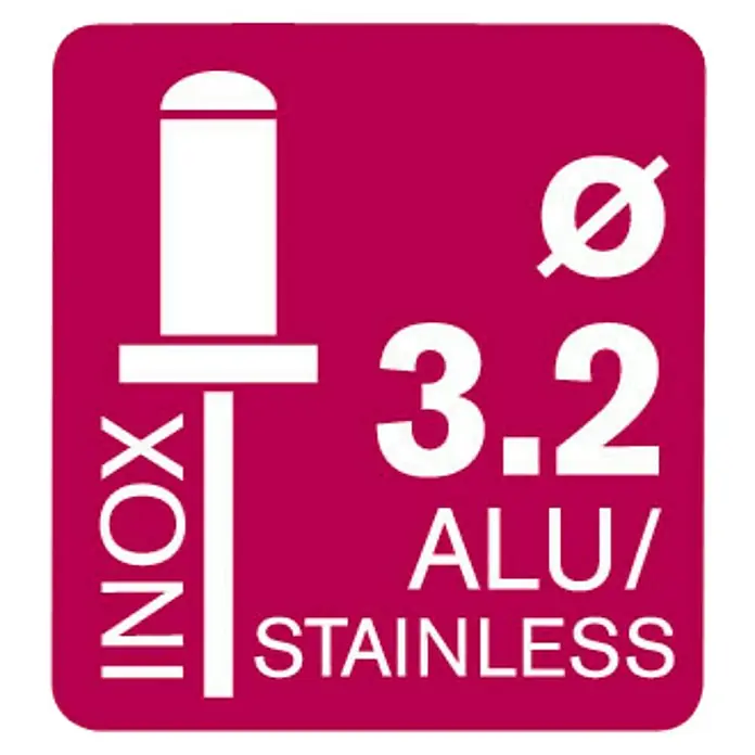 Rapid Blindnietzange RP100 - Geeignet für: Aluminiumnieten (Ø 3,2 mm, Ø 4 mm, Ø 4,8 mm), Nietdornauffangbehälter