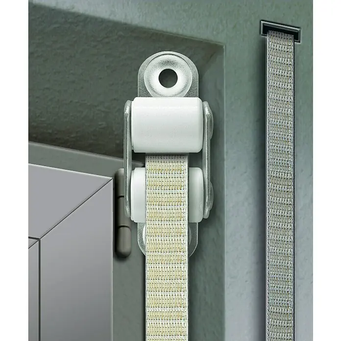 Schellenberg Guía para correa Standard Mini - Apto para: Mini sistemas de persianas enrollables, Anchura de la correa: 14 mm, Blanco