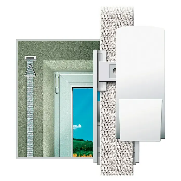 Schellenberg Duo Plus Guía para correa de persiana - L x An x Al: 8,5 x 2,5 x 3,8 cm, Apto para: Maxi sistemas de persianas enrollables, Blanco