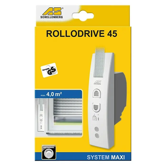 Schellenberg Rollodrive Recogedor de cinta de persiana 45 - L x An x Al: 22 x 16 x 5,5 cm, Apto para: Maxi sistemas de persianas enrollables