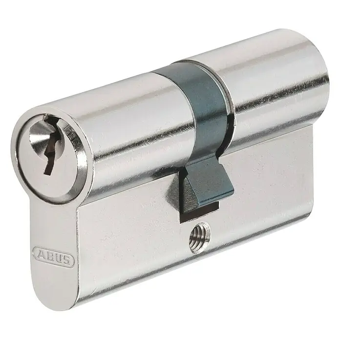 Abus Cilindro de perfil E5 N 30/30 C - Níquel, Longitud total interior: 30 mm, Longitud total exterior: 30 mm, Número de llaves: 3 ud.