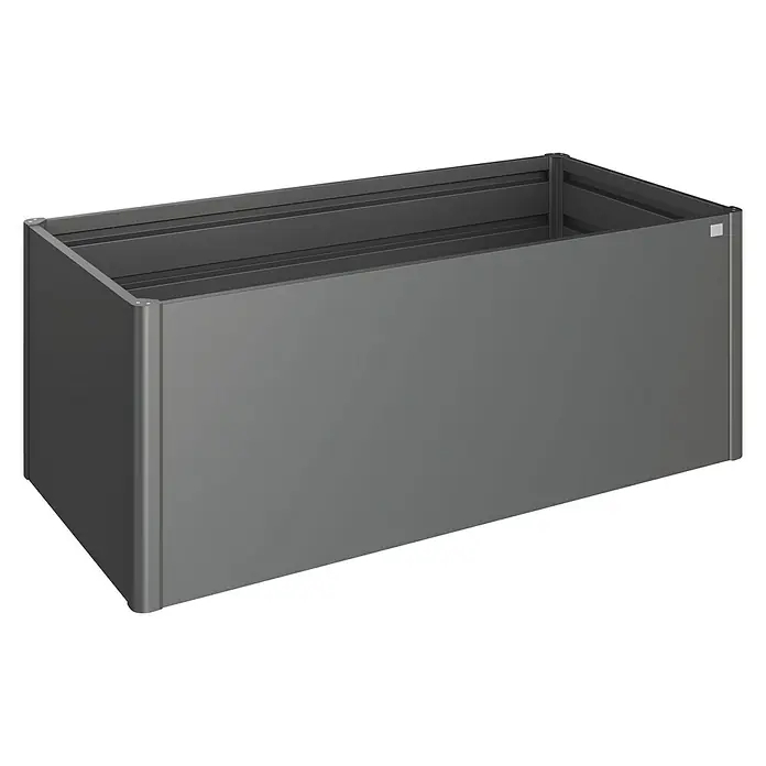 Biohort Hochbeet - L x B x H: 102 x 201 x 77 cm, Stahl, Dunkelgrau Metallic - Vorderansicht