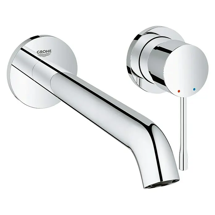 Grohe Essence Wand-Waschtischarmatur L-Size - 2-Loch, Chrom, Glänzend - Vorderansicht