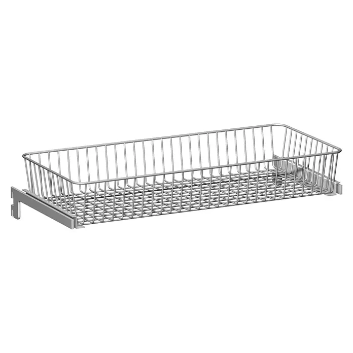 Element System Žičana košara - 35 x 80 cm, s izvlačenjem, Bijelo-aluminij - Pogled s lijeve strane
