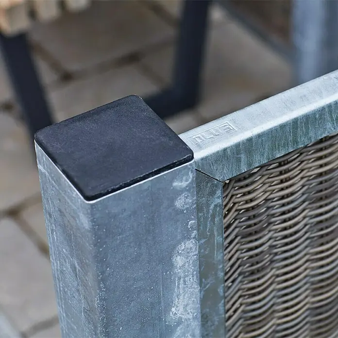 Plus Zaunpfosten - 8 x 8 x 96 cm, Stahl, Silber - Detailaufnahme