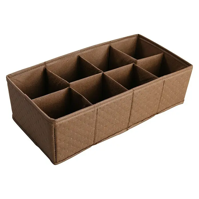 Organizador acolchado - Número de compartimentos: 8 ud., Marrón