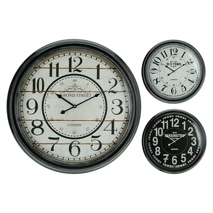 Reloj de pared redondo Bond street surtido - Multicolor, Diámetro: 63 cm