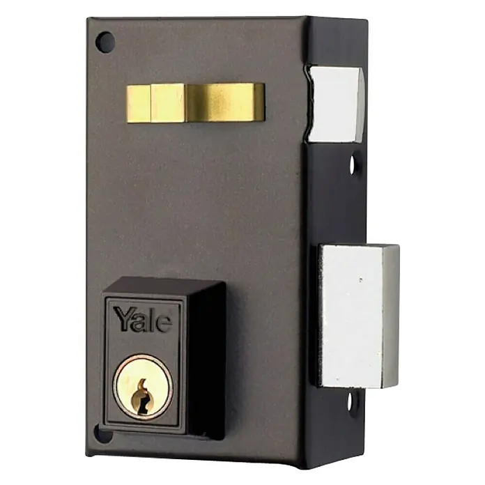 Yale Cerradura con cerrojo 56A60 - Tipo de cerradura: Cerradura de bombín, DIN-Izquierda, Puerta exterior, Marrón