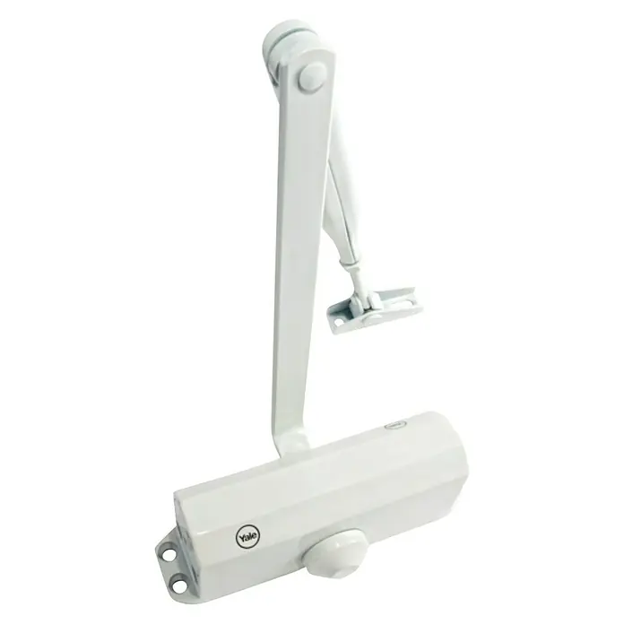 Yale Cerrador de puertas hidráulico 3000 - L x An x Al: 18 x 4,4 x 6,5 cm, Blanco