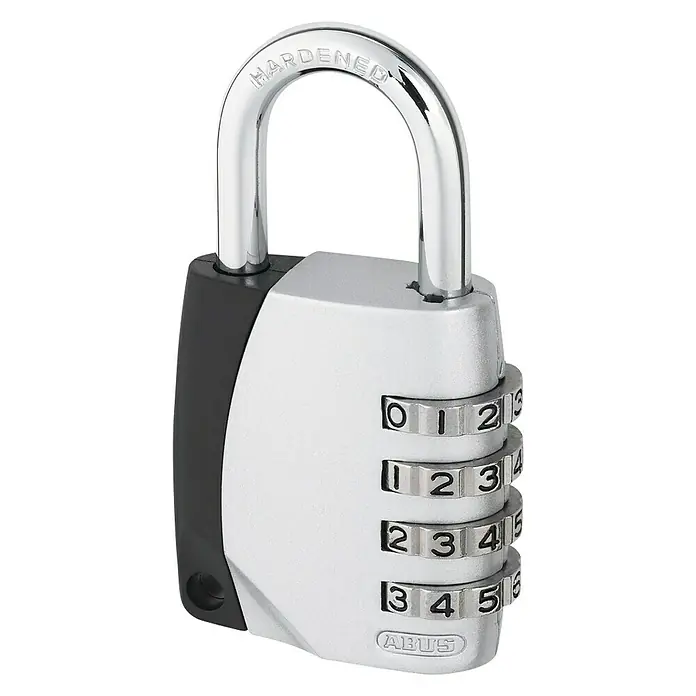 Abus Candado con combinación 155/40 - An x L: 44 x 80 mm, Aluminio, Número de dígitos en combinación: 4 ud., Plateado
