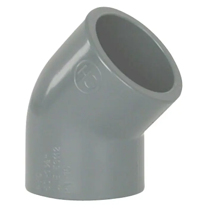 Codo PVC presión - 32 mm, 45 °