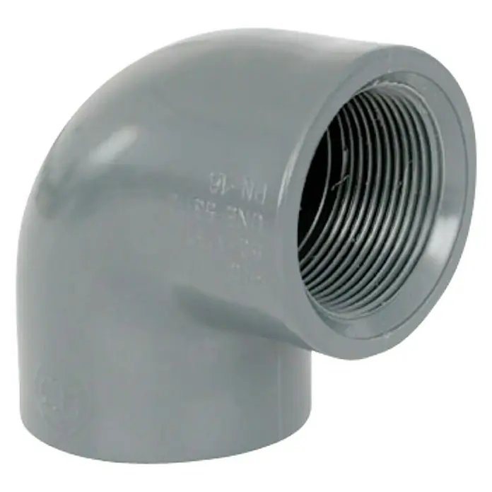 Codo PVC presión roscado - 32 mm, 90 °, Rosca interior: 1″