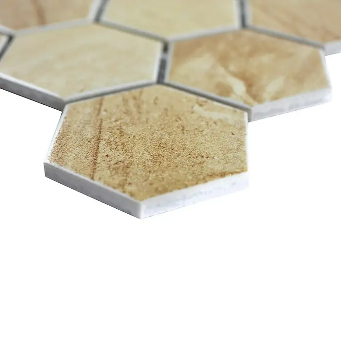 Mosaikfliese Hexagon CTR HX31CM - 32,5 x 28,1 cm, Beige, Matt - Detailaufnahme