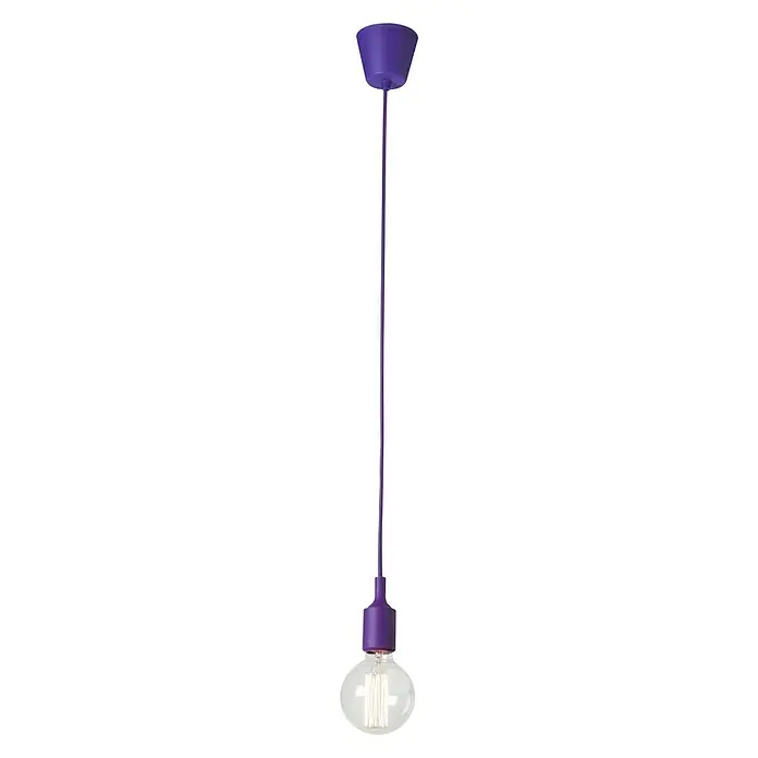 Sulion Lámpara colgante Silikon - 60 W, L x An x Al: 10 x 10 x 125 cm, Lila, E27