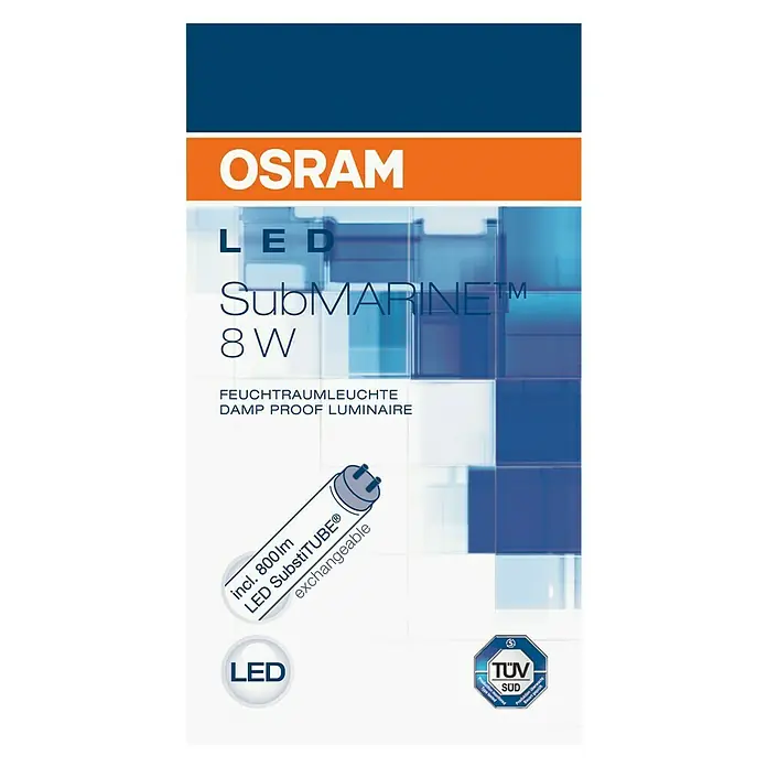 Ledvance Regleta estanca LED SubMARINE - 8 W, Largo: 65,5 cm, Blanco neutro, IP65
