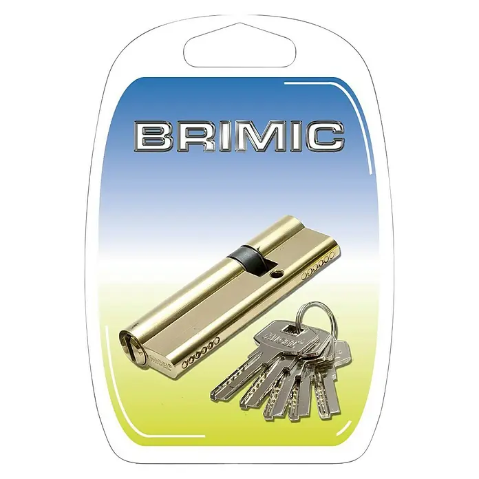 Micel Brimic Cilindro de perfil de seguridad L15 simétrico - Latón, Longitud total interior: 40 mm, Longitud total exterior: 40 mm, Número de llaves: 3 ud.
