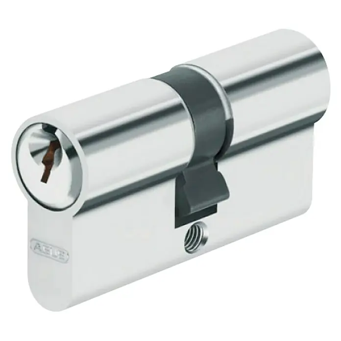 Abus Cilindro de perfil E50 - Níquel, Longitud total interior: 30 mm, Longitud total exterior: 40 mm, Número de llaves: 3 ud.