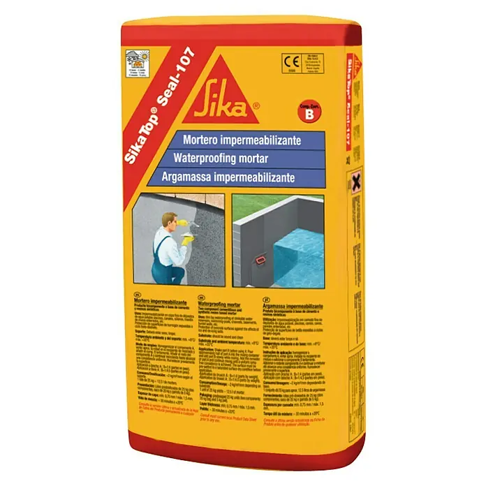Sika Mortero de impermeabilización SikaTop Seal-107 - 25 kg, Apto para: Fuente