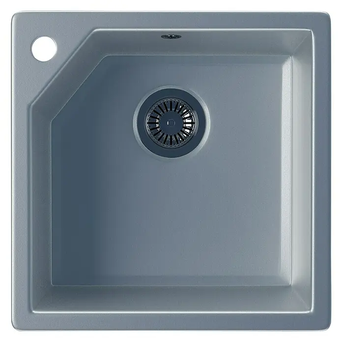 Atron Fregadero encastrable Hamburgo - 47,5 x 47,5 cm, Acrílico, Metal, Brillante