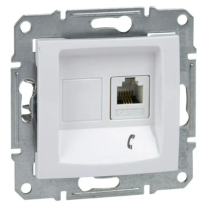 Schneider Electric Sedna Toma de teléfono - Blanco