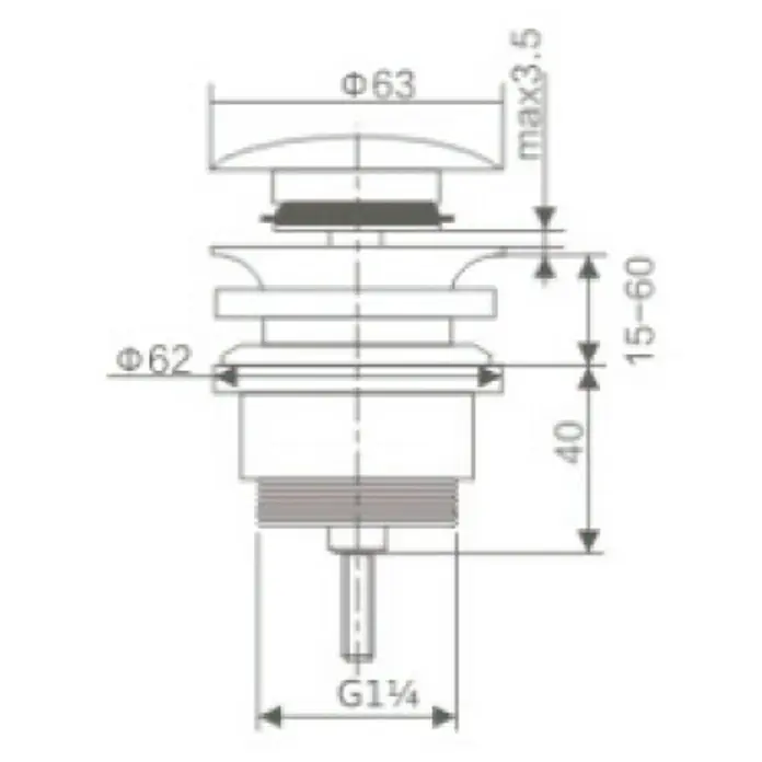 Imex Válvula click-clack - 1¼'', Cromo