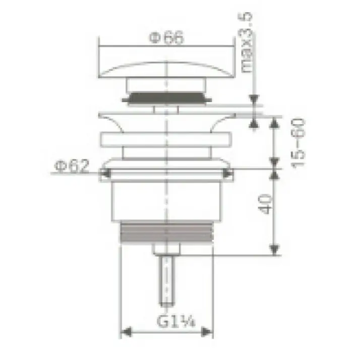 Imex Válvula click-clack - 1¼'', Blanco