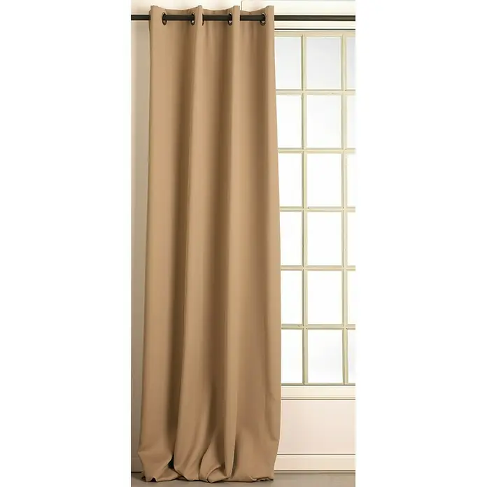 Cortina con ollaos opaca - 140 x 240 cm, 100% poliéster, Tierra