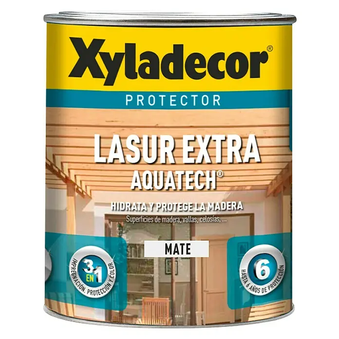 Xyladecor Protección para madera Lasur Extra Aquatech - Roble, 2,5 l, Mate