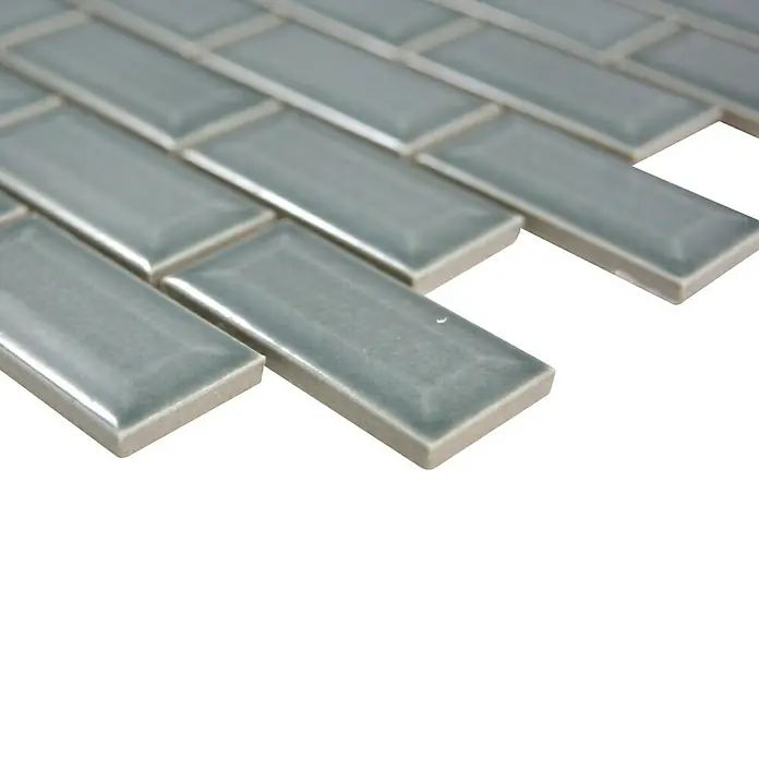 Mosaikfliese Brick Bond Diamond CBP 106 - 30 x 30 cm, Petrol, Glänzend - Detailaufnahme