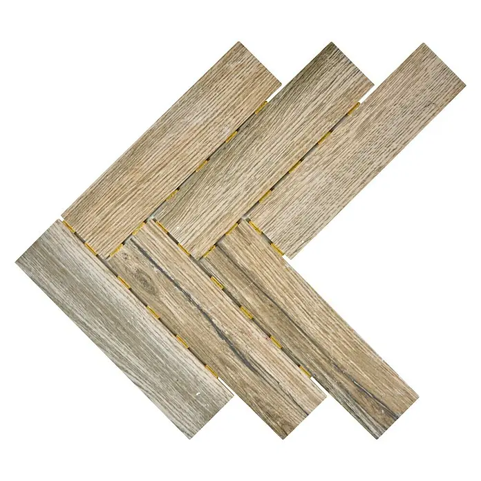 Mosaikfliese Fischgrät CDJ 19HB - 26,7 x 34,4 cm, Dunkelbraun, Matt - Ansicht von oben