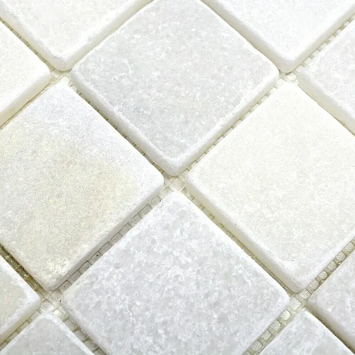 Mozaïektegel Quadrat Ibiza White XNT 42048 - 30,5 x 30,5 cm, Wit, Mat - Close-up