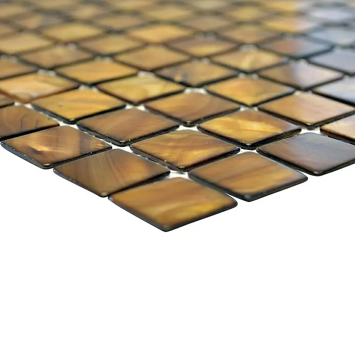 Mosaikfliese Quadrat Mix SM 2569 - 30 x 30 cm, Beige/Braun, Glänzend - Detailaufnahme