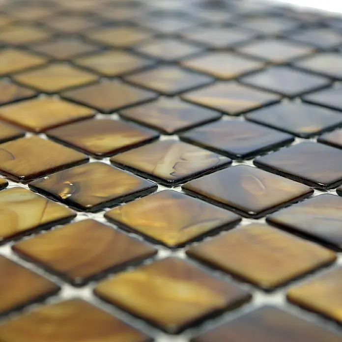 Mosaikfliese Quadrat Mix SM 2569 - 30 x 30 cm, Beige/Braun, Glänzend - Detailaufnahme