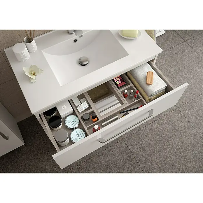 Mueble de lavabo Mythos - 45 x 79,7 x 86,8 cm, Blanco, Brillante