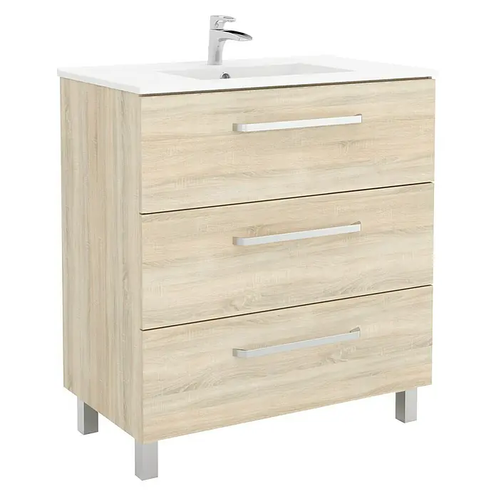 Mueble de lavabo Mythos - 45 x 79,7 x 86,8 cm, Roble claro