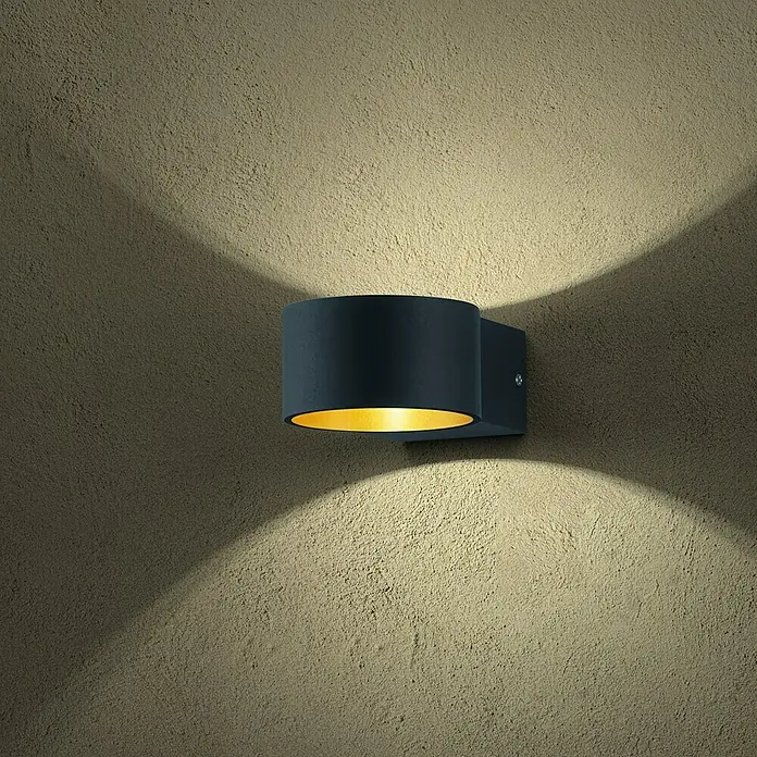 Reality Leuchten Zidna LED svjetiljka - 4,5 W, Crne boje, Topla bijela