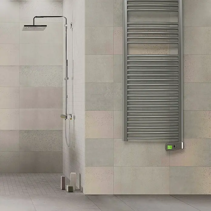 Rointe Radiador toallero eléctrico Sygma - An x Al: 50 x 190 cm, 1.000 W, Cromo, Display LC