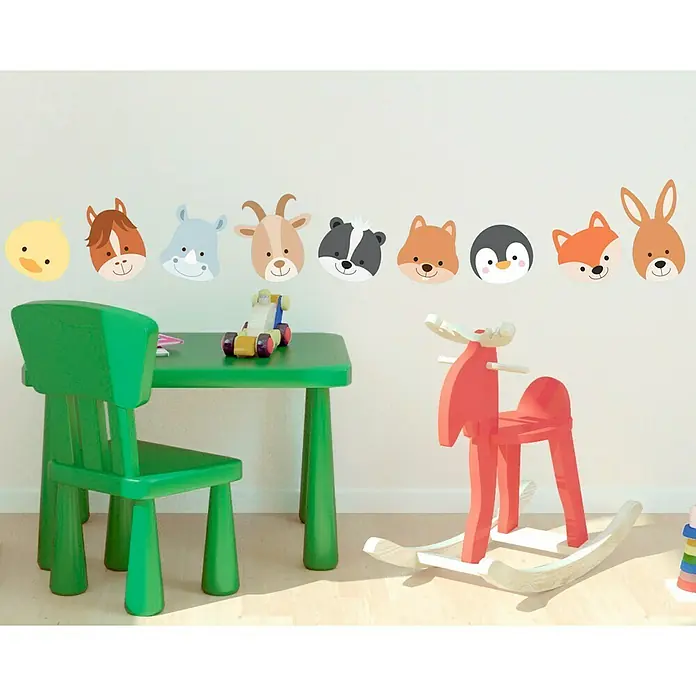 Adhesivos decorativos - Animales, Multicolor, 24 x 68 cm